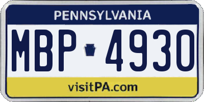 PA license plate MBP4930