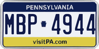 PA license plate MBP4944
