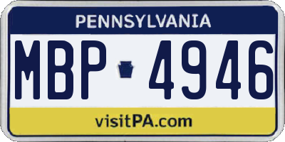 PA license plate MBP4946