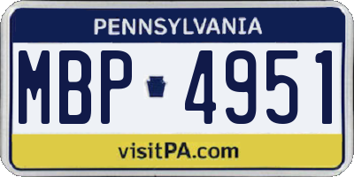 PA license plate MBP4951
