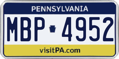 PA license plate MBP4952