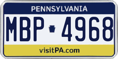 PA license plate MBP4968