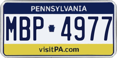 PA license plate MBP4977