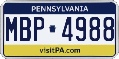 PA license plate MBP4988