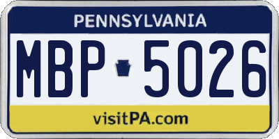 PA license plate MBP5026