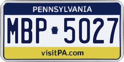 PA license plate MBP5027