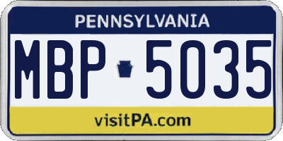 PA license plate MBP5035