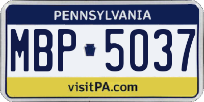 PA license plate MBP5037