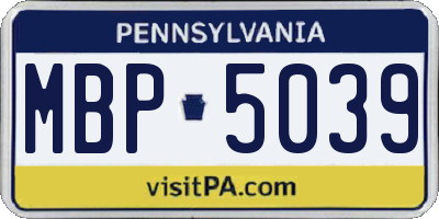PA license plate MBP5039