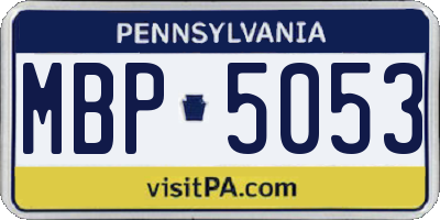 PA license plate MBP5053