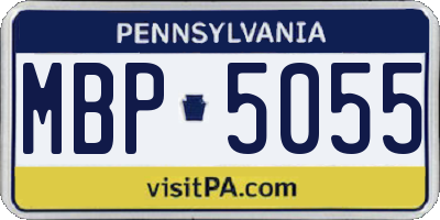 PA license plate MBP5055