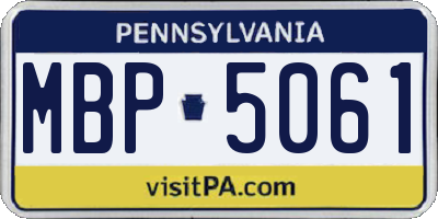 PA license plate MBP5061