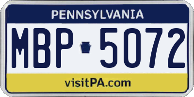 PA license plate MBP5072