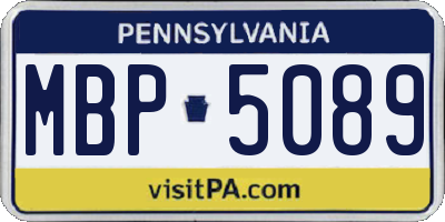 PA license plate MBP5089