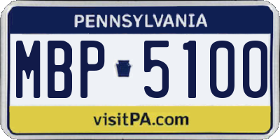 PA license plate MBP5100