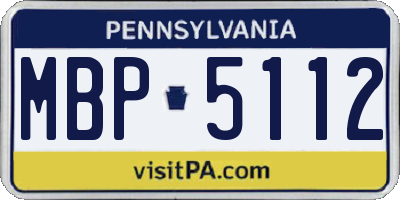 PA license plate MBP5112