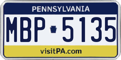 PA license plate MBP5135
