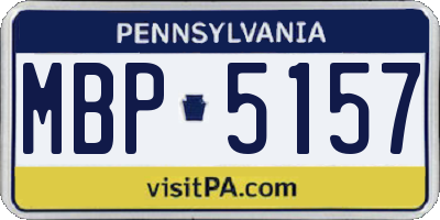 PA license plate MBP5157