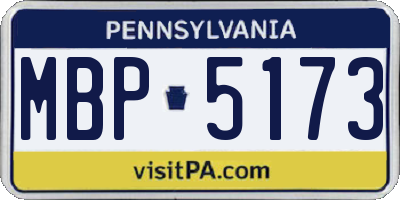PA license plate MBP5173