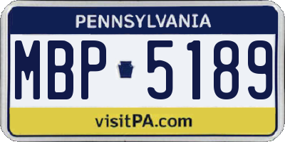 PA license plate MBP5189