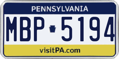 PA license plate MBP5194
