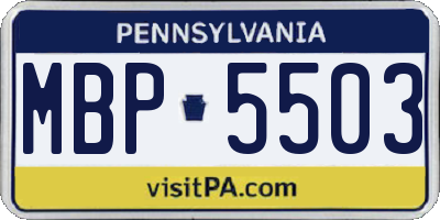 PA license plate MBP5503