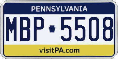 PA license plate MBP5508