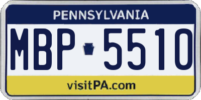 PA license plate MBP5510