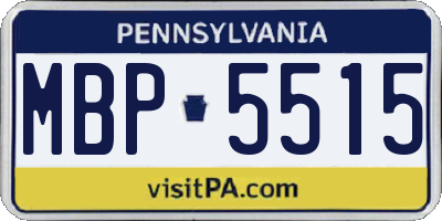 PA license plate MBP5515