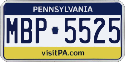 PA license plate MBP5525