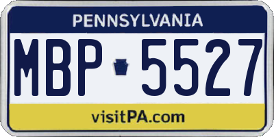 PA license plate MBP5527