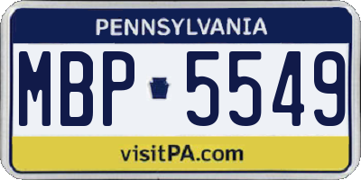 PA license plate MBP5549