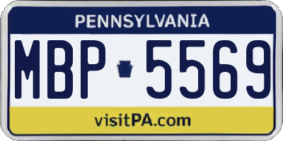 PA license plate MBP5569