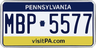 PA license plate MBP5577