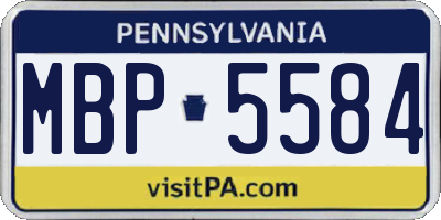 PA license plate MBP5584