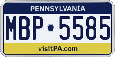 PA license plate MBP5585
