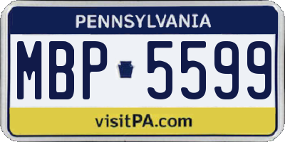 PA license plate MBP5599