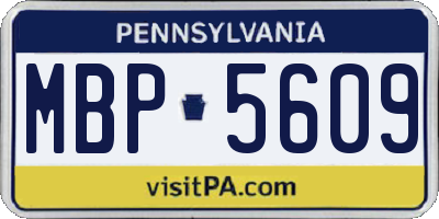 PA license plate MBP5609