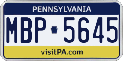 PA license plate MBP5645