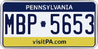 PA license plate MBP5653