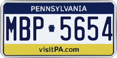 PA license plate MBP5654