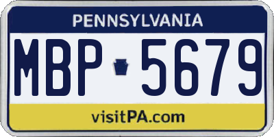 PA license plate MBP5679