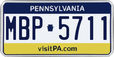 PA license plate MBP5711