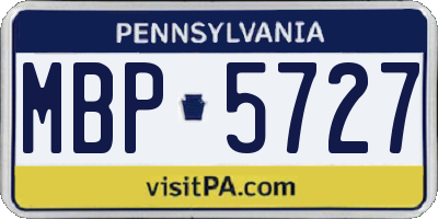 PA license plate MBP5727