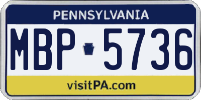 PA license plate MBP5736