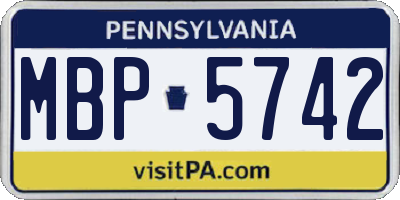 PA license plate MBP5742