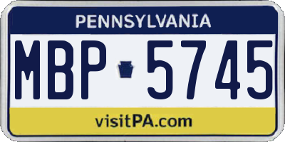 PA license plate MBP5745
