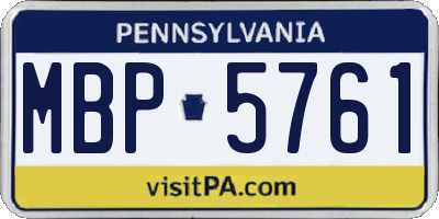 PA license plate MBP5761
