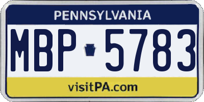 PA license plate MBP5783