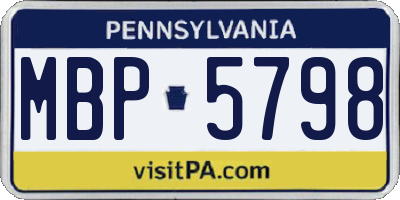 PA license plate MBP5798